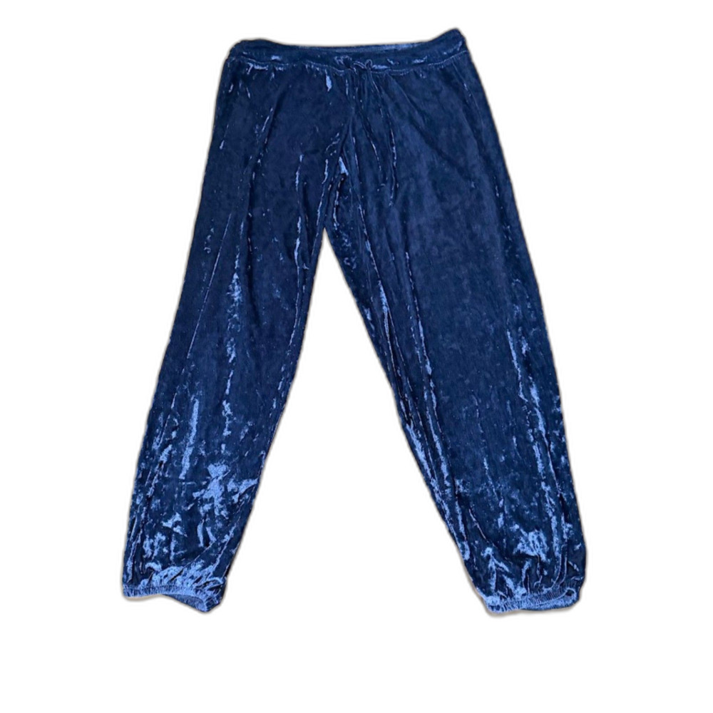 Women’s Tart Intimates Navy Crushed Velvet Joggers Size Large